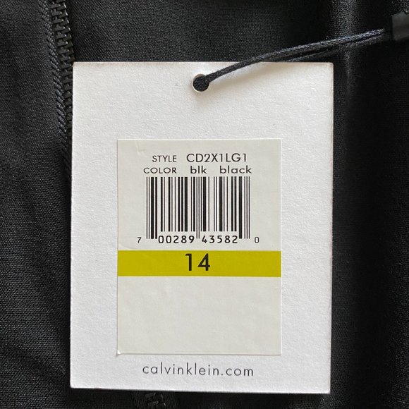 Calvin Klein NWT Black Sleeveless Sleeth Dress w front zippers size 14 - Picture 5 of 8